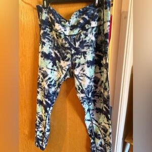 Marika Blue and Green Tie-Dye Leggings